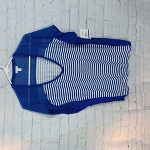 RELATIVITY Womans Blue V Neck‎ Top PXL